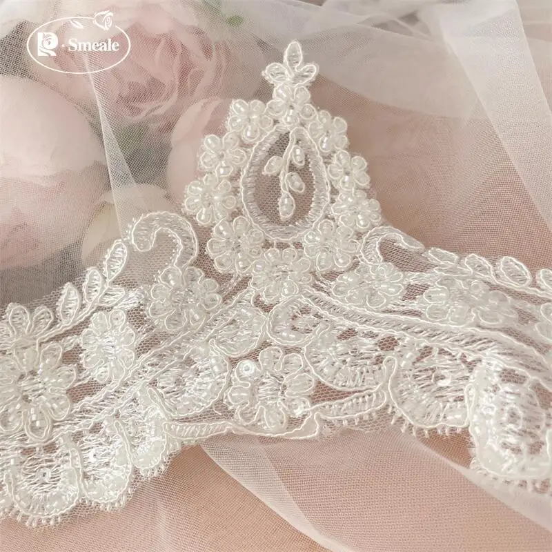 3-10Yards,Ivory White Beading Wedding Dress Lace Trim, DIY Craft Materials, Clothing Accessories,  RS93