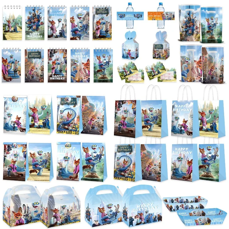 

Zootopia 2 Party Supplies Gary Cartoon Paper French Fries Candy Gift Box Bag Invitation Card Sticker Kids Birthday Party Prop