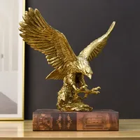 Resin American Golden Eagle Figurines Home Office Desktop Decoration Model Collection Statues Ornament Decor Objects