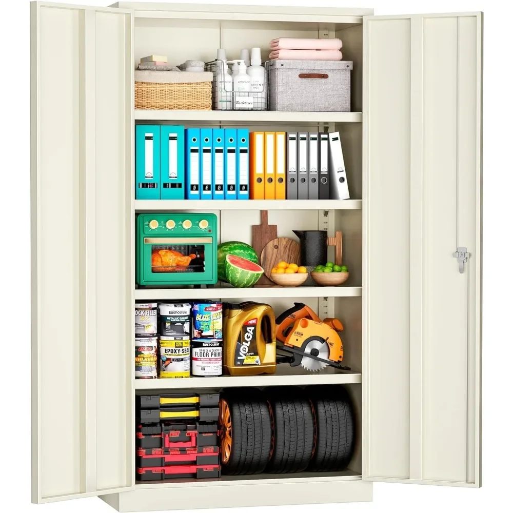 Metal Garage Storage Cabinet with Lock, 72