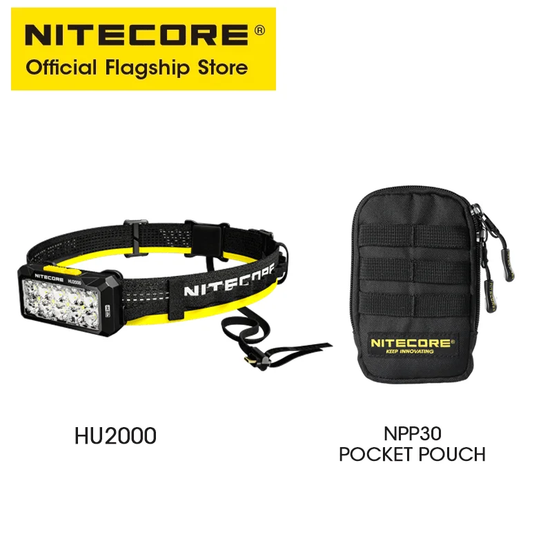 NITECORE HU2000 Split-type werkkoplamp met hoog vermogen 2000 lumen USB-C oplaadbare LED-koplamp Werklamp Flexibele voedingsopties