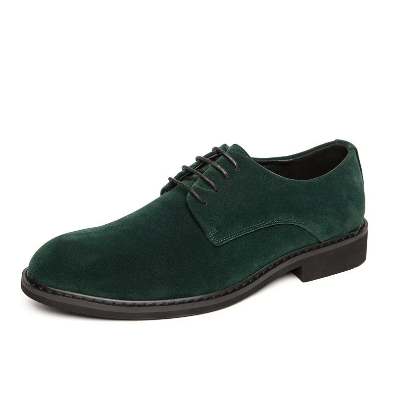 2026 Luxury Designer Men Suede Green Evening Oxford Shoes Moccasins Wedding Party Formal Footwear Sapato Social Masculino