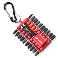 Geinxurn 22PCS Mixed 1”/2” HEX/Pozi/Phillips/Torx/SLOTTED Magnetic S2 Steel Multi Cross Driver Bits,1 Pc Bit Holder with