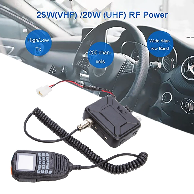 مجموعة جهاز اتصال لاسلكي صغير ، ميكروفون محمول باليد ، جهاز إرسال واستقبال لاسلكي ، VHF ، UHF ، نطاق مزدوج ، لحم الخنزير للسيارة ، قناة ، 25 واط