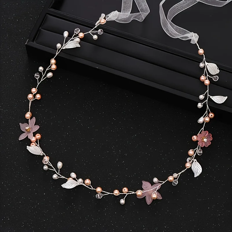 Crystal Leaf Headband Rhinestone Flower Headband Hair Vine Band Tiara For Women Bridal Wedding Hair Accessories Jewelry Headband image 4