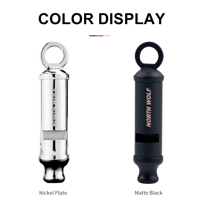 Hot High Frequency 120 Decibel Lifesaving Metal Outdoor Survival Camping North Wolf Whistle EDC Tools 2-tone Emergency / NR063