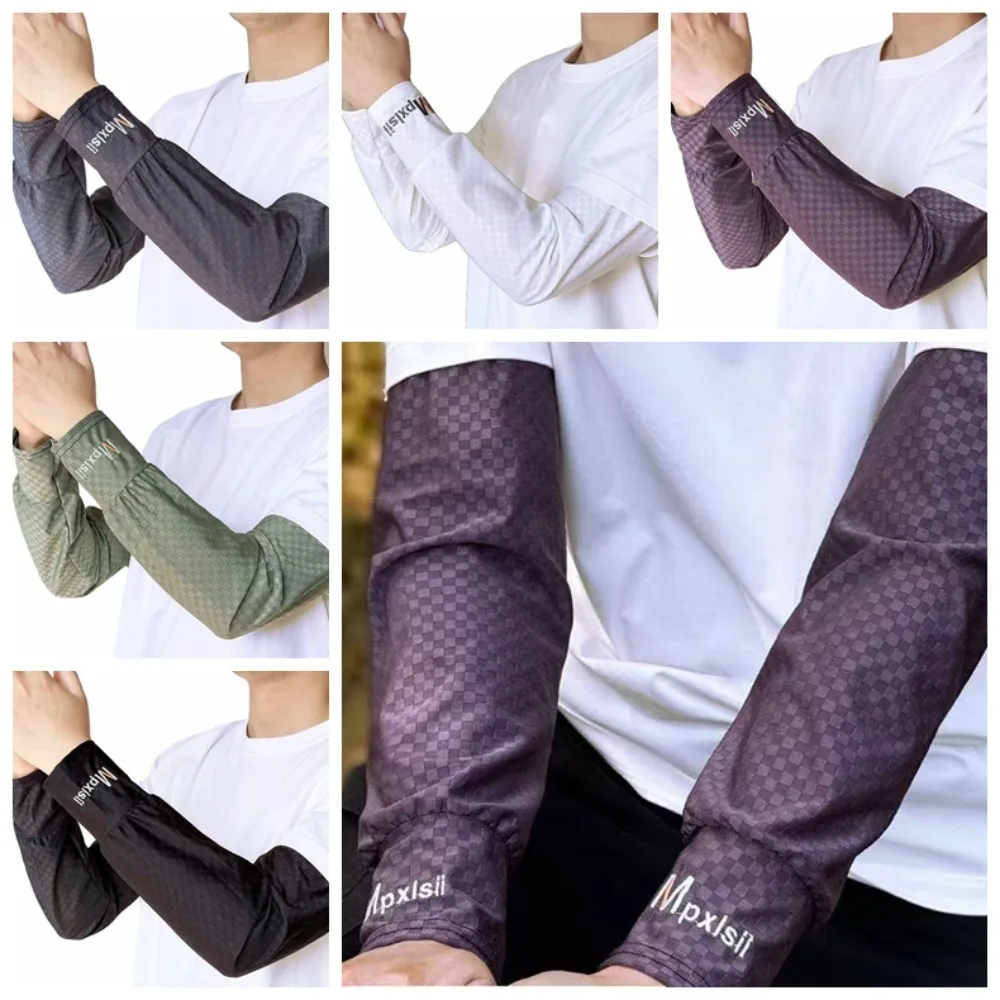 حماية الذراع قابلة للتنفس، أكمام طويلة من الحرير الجليدي، أغطية ذراع مرنة واقية من الشمس، أكمام ثلجية شبكية، قفازات ركوب الدراجات في الهواء الطلق #1