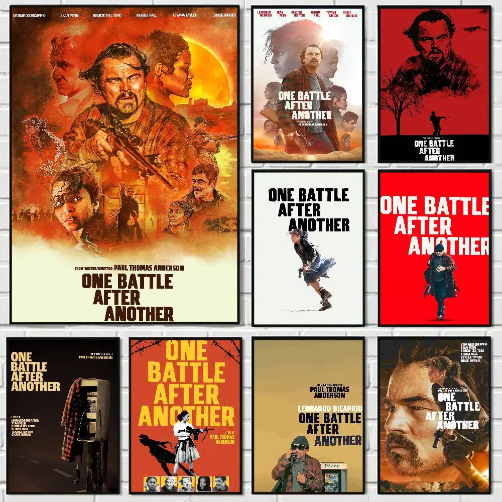 Movie One Battle After Another Vintage Anime Poster Wall Art For Study Living Room Decor Unique Home Decoration Pictur