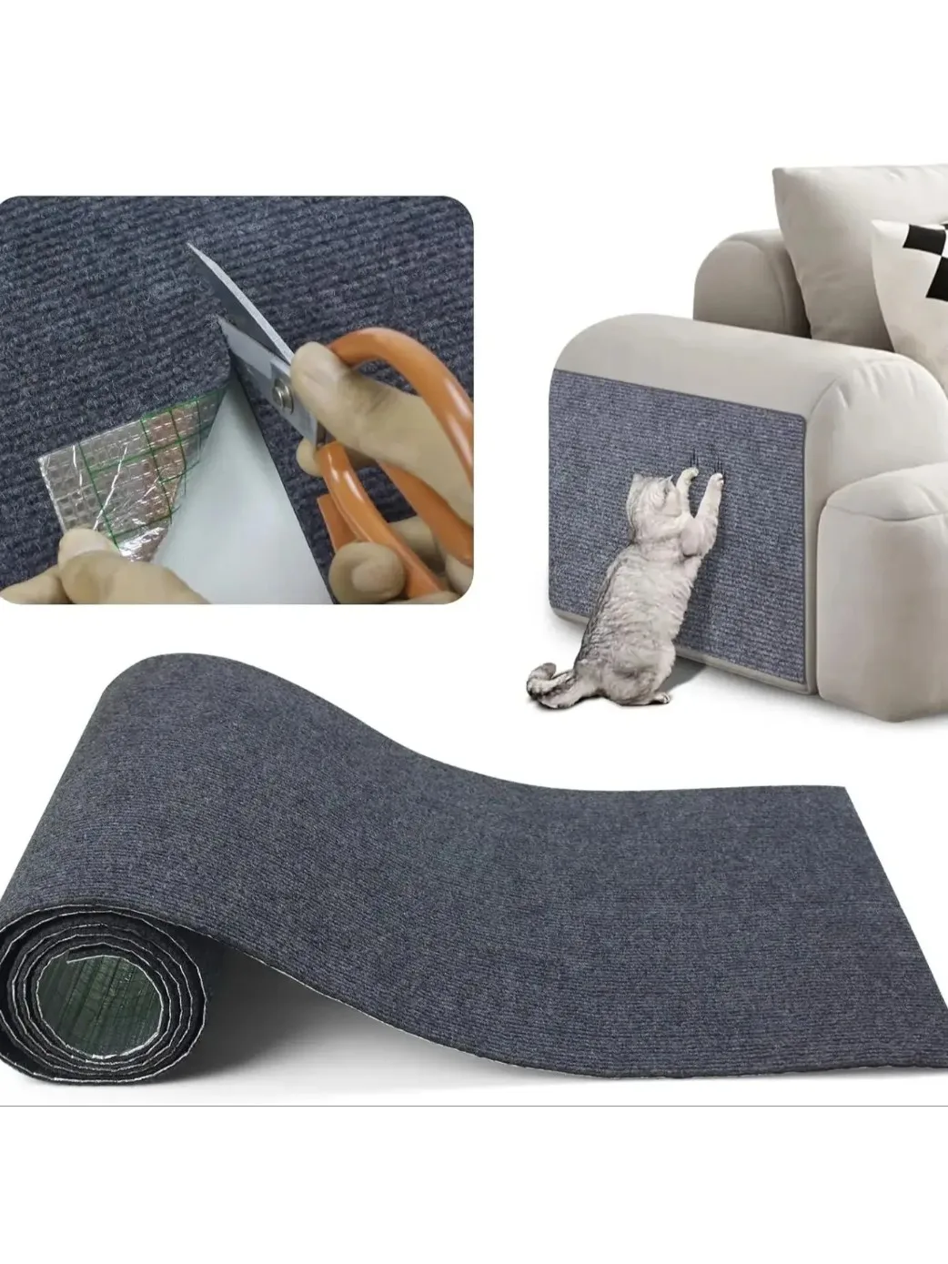 Gato aparável coçar esteira gato scratcher sofá fita coçar post auto-adesivo tapete gatos scratch