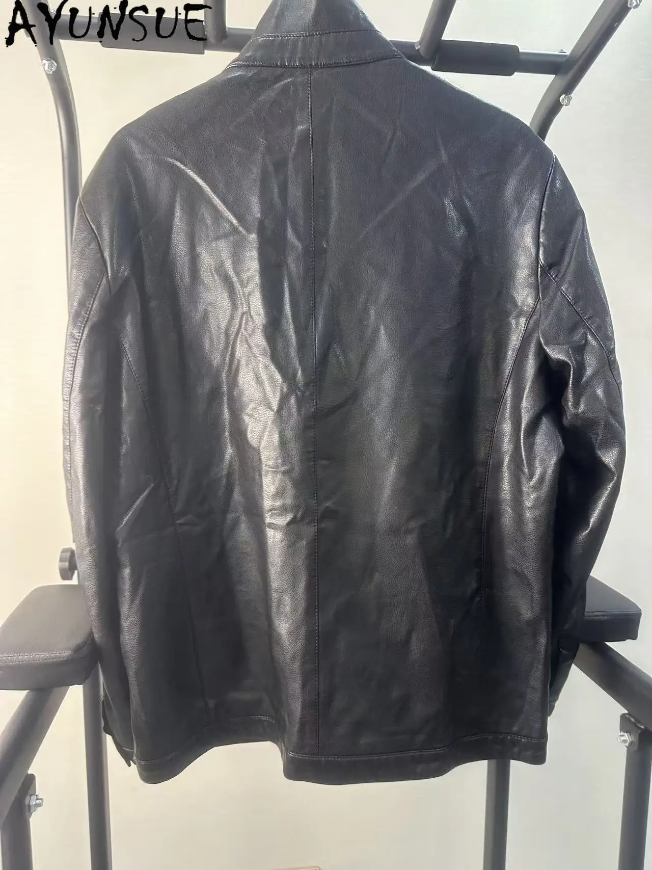 AYUNSUE Jacket Men Spring Autumn Clothes Mid-length Trench Coats Male Unique Coat Promotion Minor Flaws No Refund No Exchange