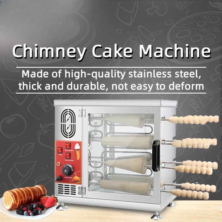 Electric 16 Wood Chimney Cake Roller Kurtos Kalacs Oven Ice Cream Cone Maker Snack Machine