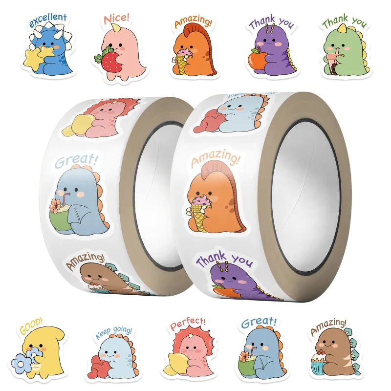 500pcs Cartoon Personality Dinosaur Creative Doodle Decorative Stickers