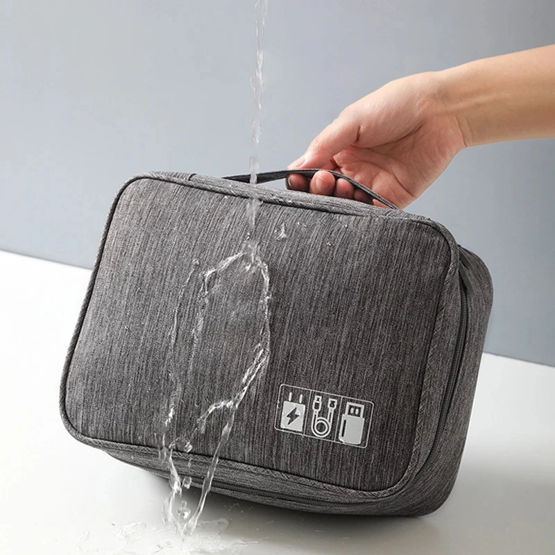 Travel Portable Electronic Organizer Waterproof Data Line USB Data Line Charger Storage Bag With Handle Cable Organizer