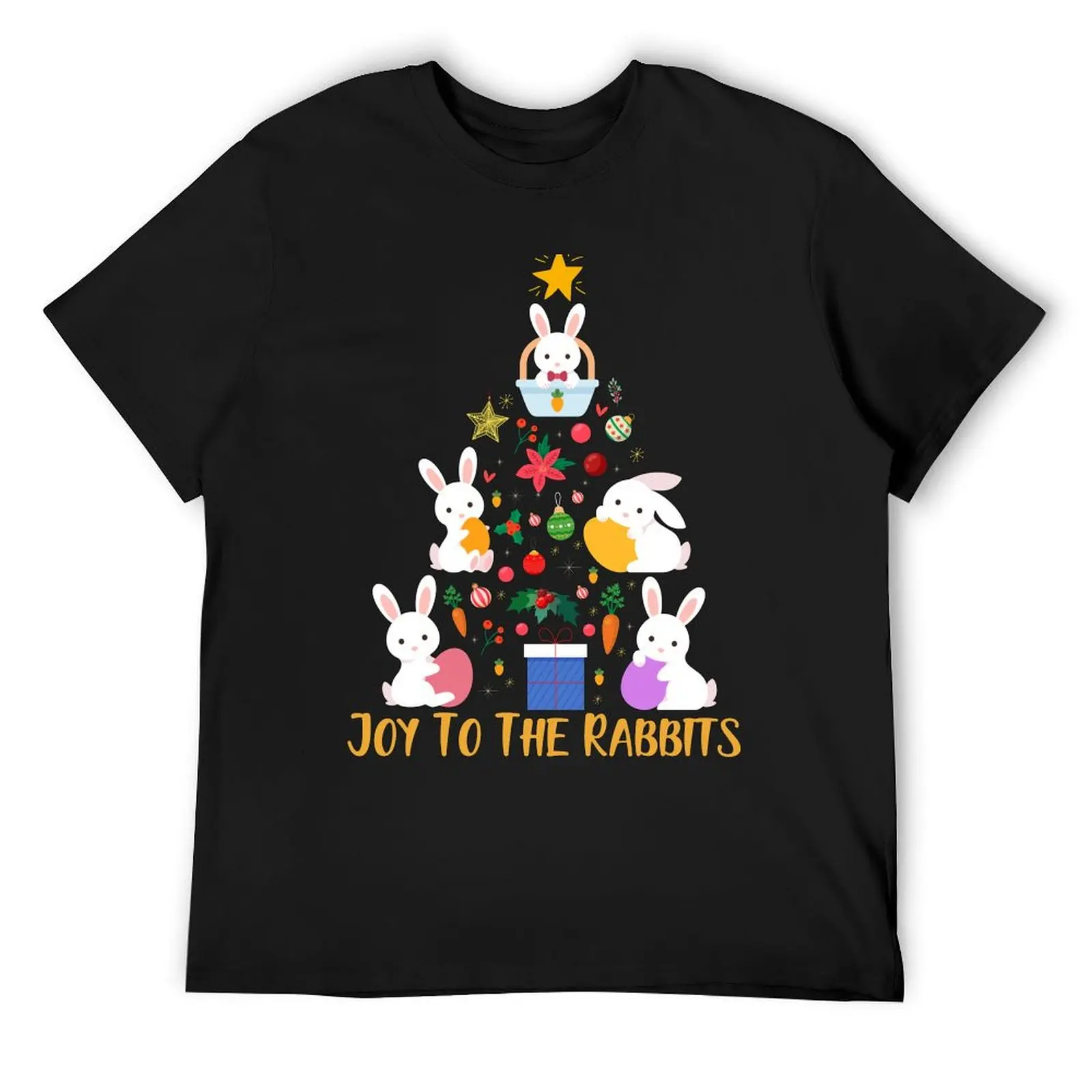 Joy To The Rabbits Christmas Tree T-Shirt vintage clothes graphic t shirts shirts men graphic