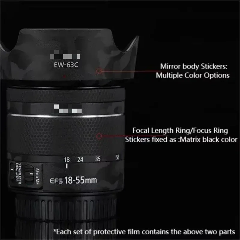 EF-S 18-55 Decal Skin Vinyl Wrap Film Mirrorless Lens Body Protective Sticker Coat For Canon EF-S 18-55mm F4-5.6 IS STM