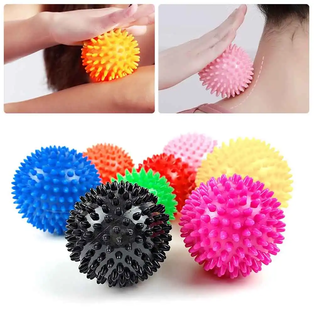 1 Stück PVC-Spike-Massageball, Reflexzonen-Fußmassagegerät & Griffkrafttrainer, Muskelentspannungs-Faszienball für Akupunkturpunktstimulation