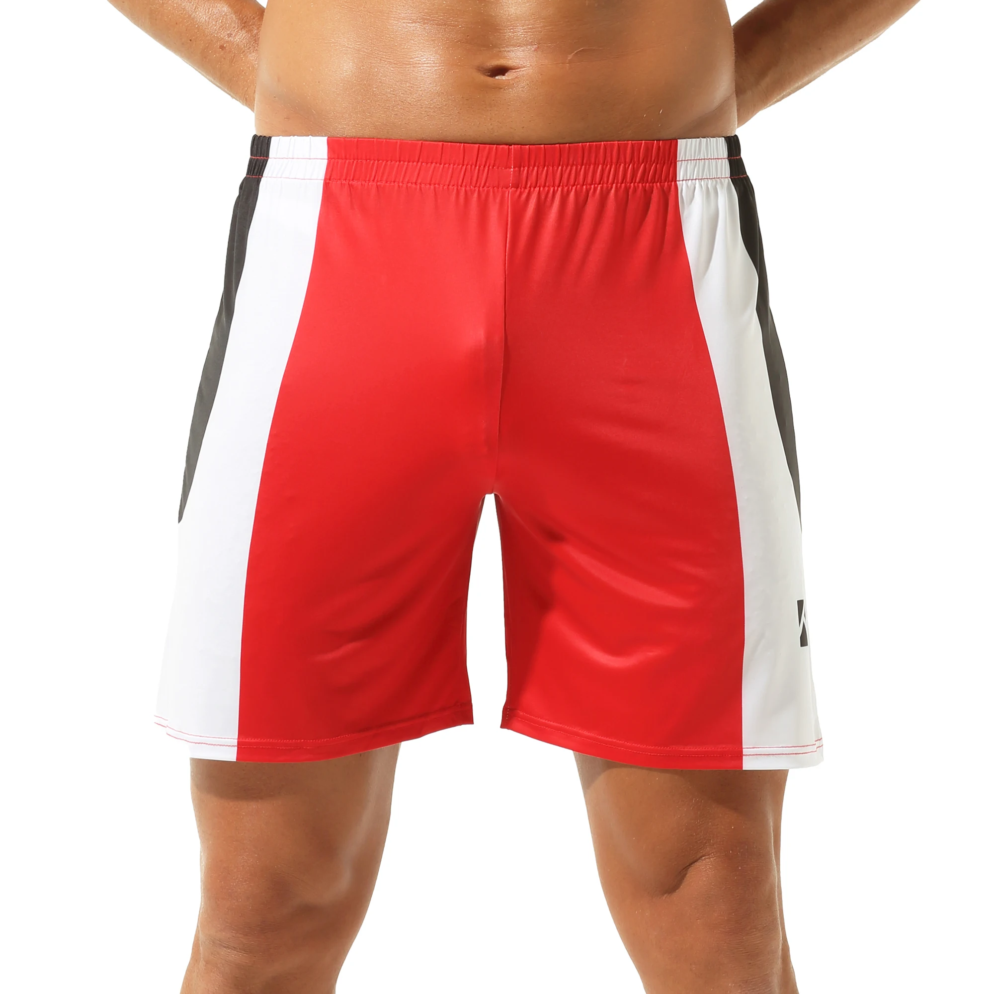 

Men Sports Basketball Short Pants Color Blocking Casual Fashion Trend Breathable Stretchy Loose Flat Corner Shorts Beach Trunks