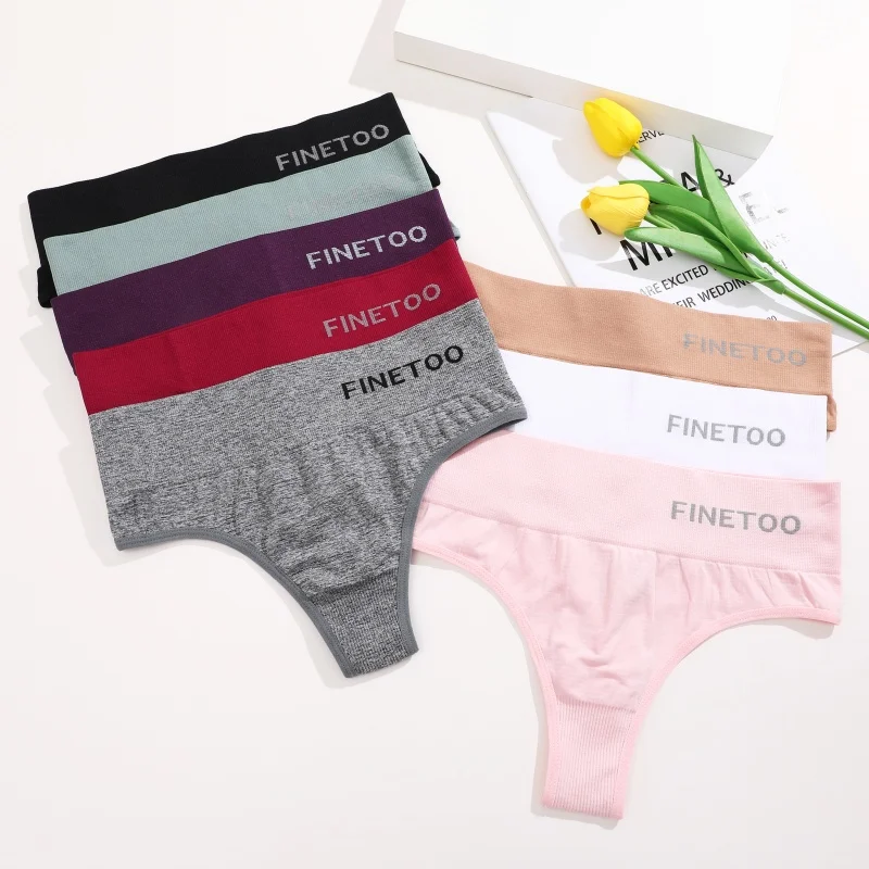 3ks bezešvých tanga pro ženy s vysokým pasem, velikost M-2XL, pohodlné tanga, dívčí spodní prádlo, spodní prádlo - náhled 3