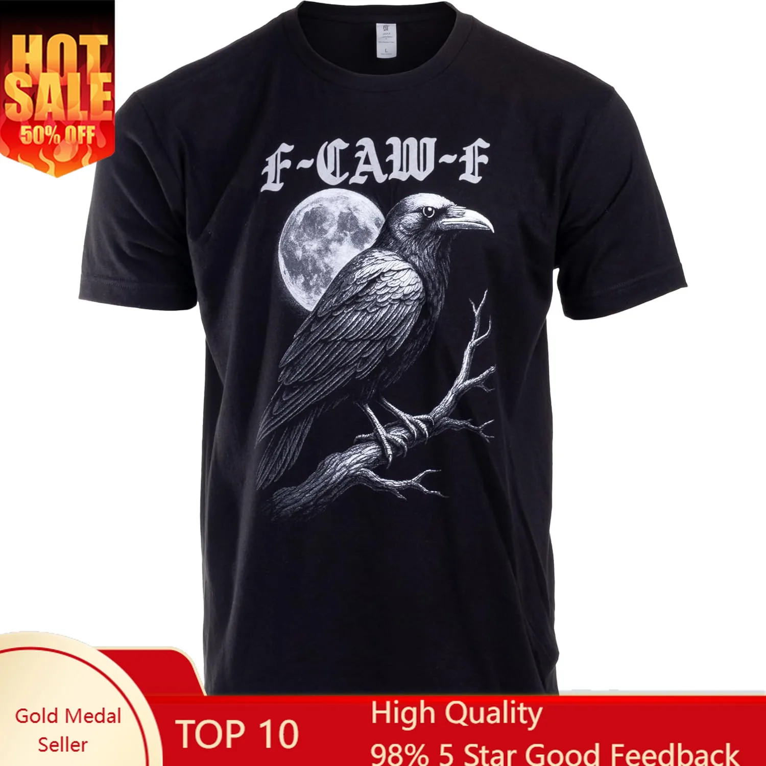 

F Caw F Shirt - Funny Men's Novelty Shirts F-Caw-F Chicken Crow Eagle Rooster Fcawf Funny T-Shirt for Men or Women