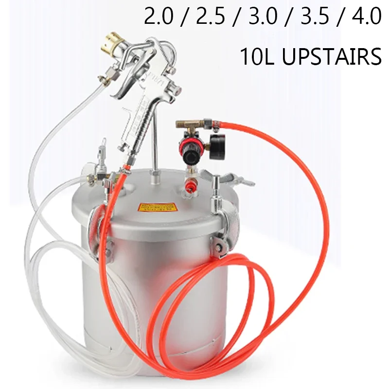 10L Upstairs 2.0 / 2.5 / 3.0 / 3.5 / 4.0 Water-in-water Pressure Tank Paint Spray Gun Spreading Barrel Coating Latex Nozzle