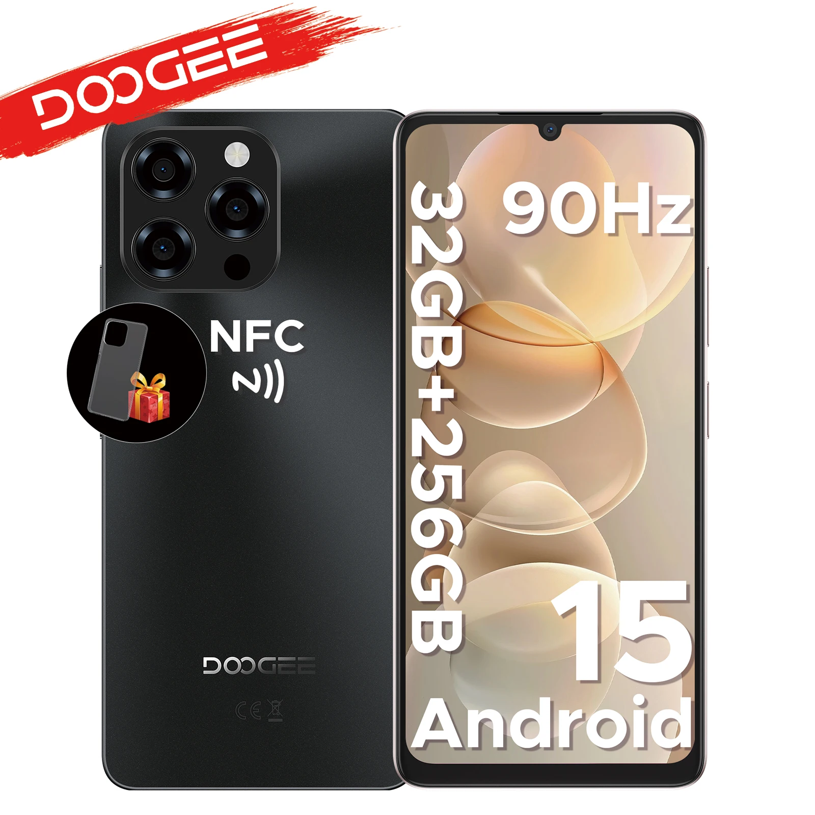 Version mondiale DOOGEE Note58 Pro Smartphones Android 15 32 Go RAM 256 Go ROM Batterie 6250 mAh Grand écran HD 6,75" Téléphone