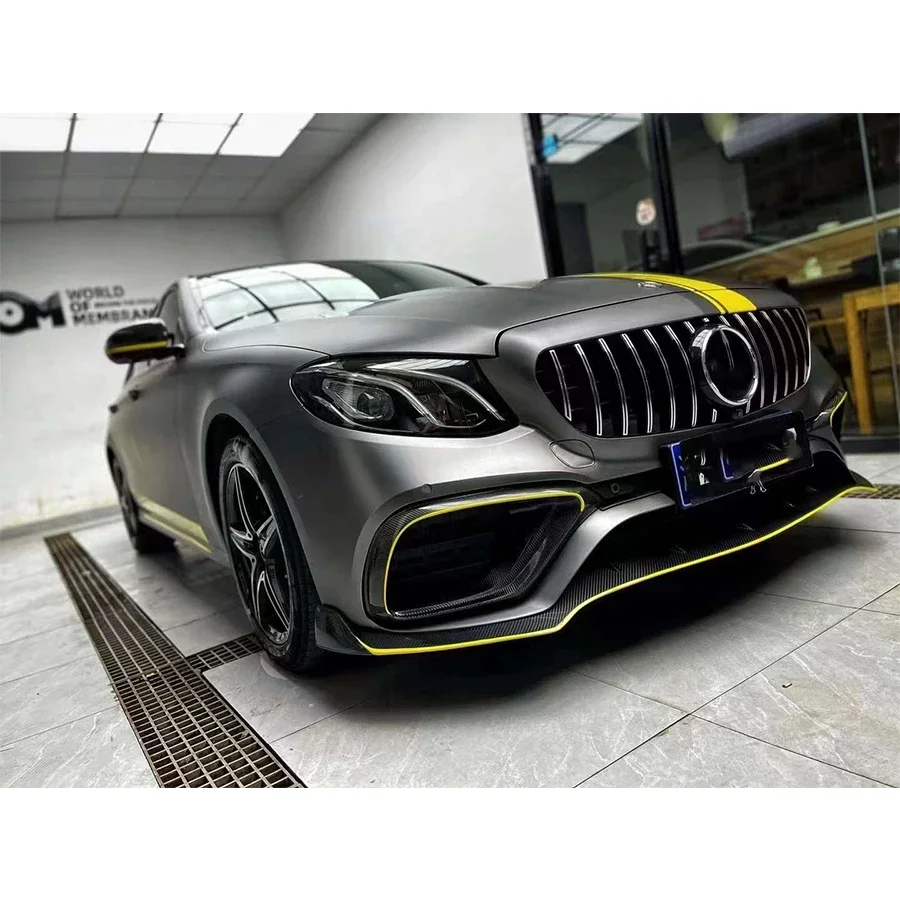For Mercedes Benz E Class W213 E63 E63S Carbon Fiber Fog lamp frame grill Front Bumper Air Vent Cover Tuyere Car Accessorie
