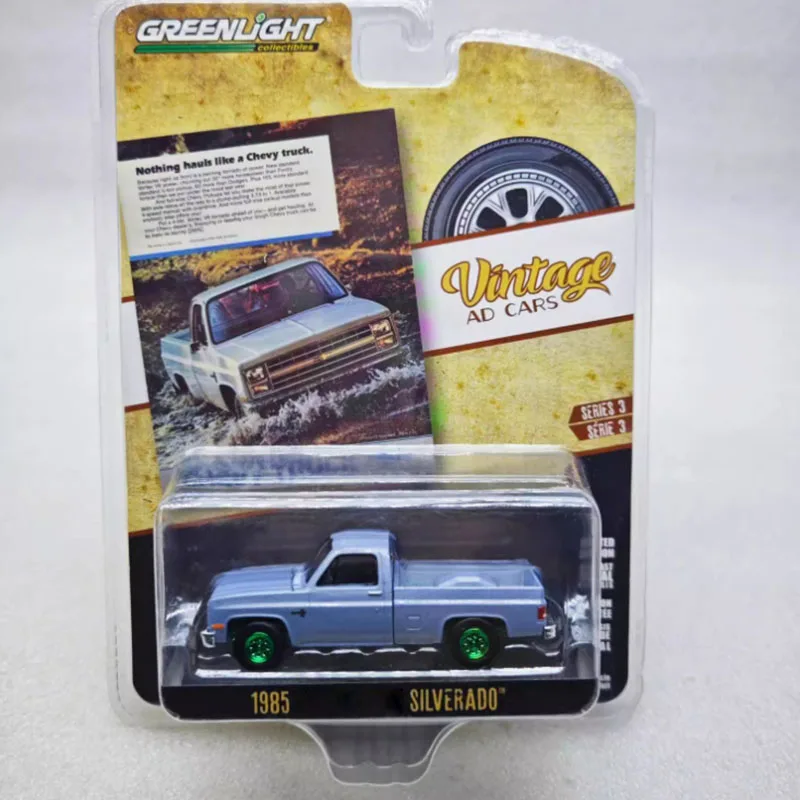 

Литой под давлением Greenlight, масштаб 1:64, 1985, грузовик Silverado, имитация сплава, модель автомобиля, статическая коллекция, украшенные праздничные подарки, игрушки