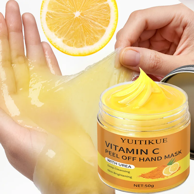 YUITIKUE Vitamin C Peel Off Hand Mask with Urea - Deep Cleansing & Brightening for Tender Smooth Hands
