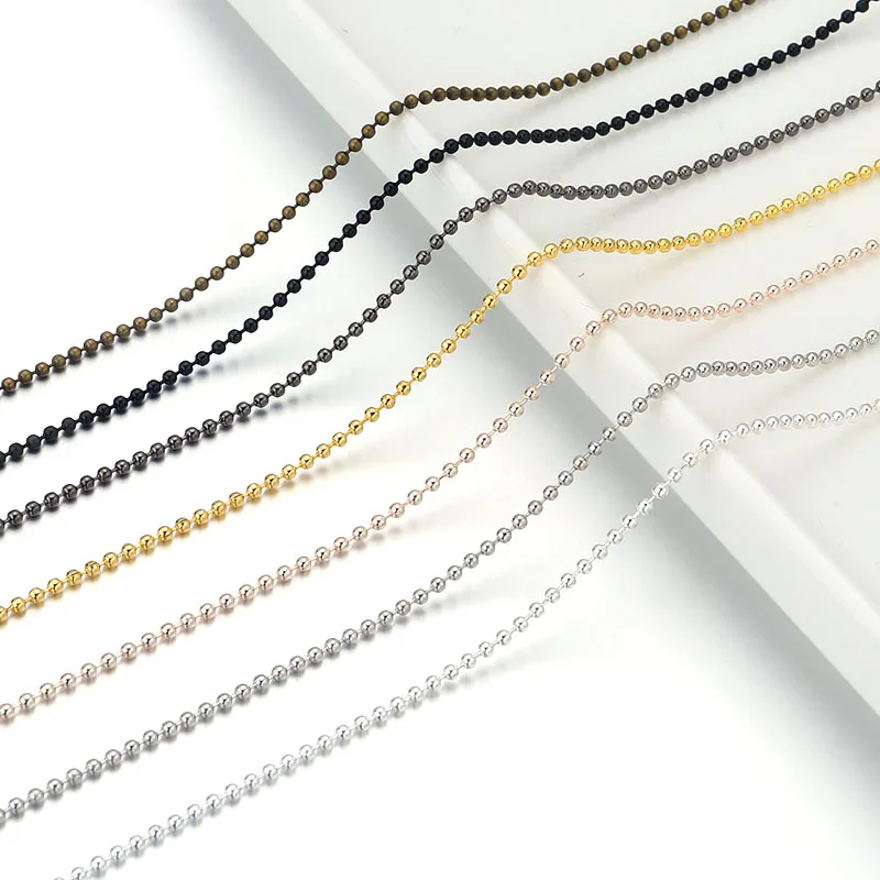 10yards/roll 1.5/2/2.4mm Metal Iron Ball Beads Chains Link Chains For DIY Jewelry Making Necklace Bracelet Accessories Wholesale view 5