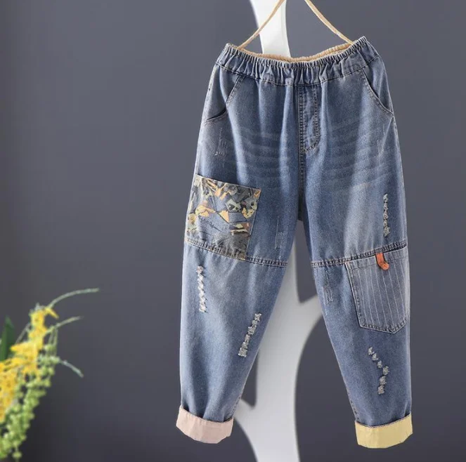 

Women Casual Boyfriend Jeans New Arrival 2023 Fashion Vintage Style Streetwear All-match Loose Female Denim Harem Pants