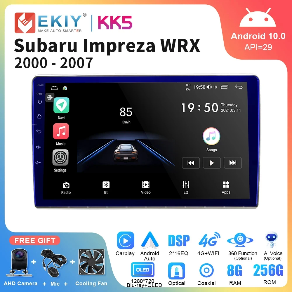 

EKIY KK5 Car Radio For Subaru Impreza 2000-2007 Multimedia Video Player Navigation GPS Carplay Stereo 4G 2Din Reorder Receiver