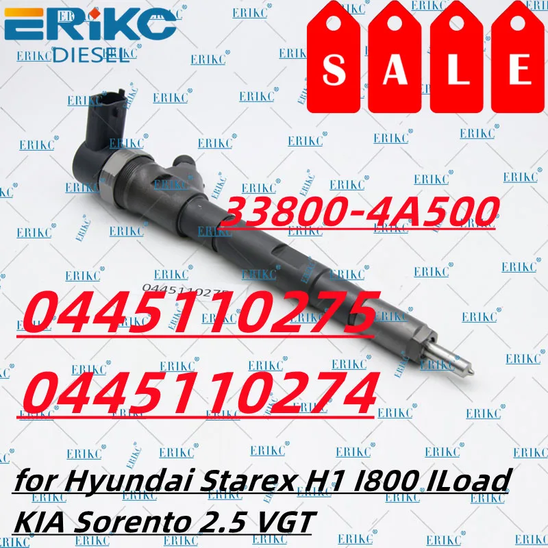 0445110275 New Diesel Fuel Injector Nozzle 0 445 110 275, 33800-4A500 for Hyundai Starex H1 I800 ILoad / KIA Sorento 2.5 VGT