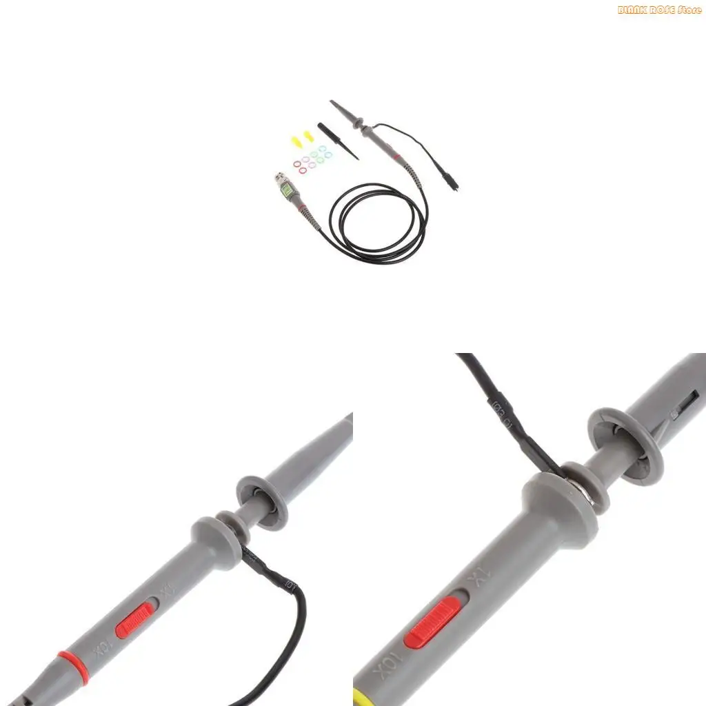 K1AE Digital Oscilloscope Probes Test P6100 100MHz Male to Double Alligators Crocodiles Clip Test Line Cable