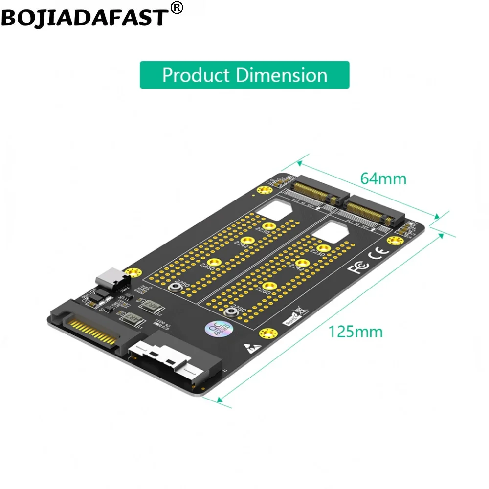 Slimline SFF-8654 8i Connector To Dual NGFF M.2 Key-M 2280 M2 NVME SSD Adapter Card (Motherboard Must Support PCI-E Bifurcation)