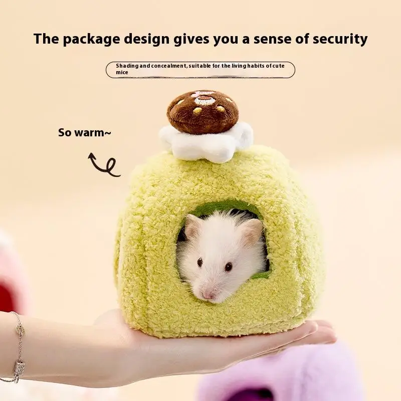 Simpatici dessert Torta Peluche Casa per criceti Gabbia per piccoli animali Forniture paesaggistiche Casa per topi Piccolo nido per animali domestici Giocattolo per animali domestici Nascondere la casa