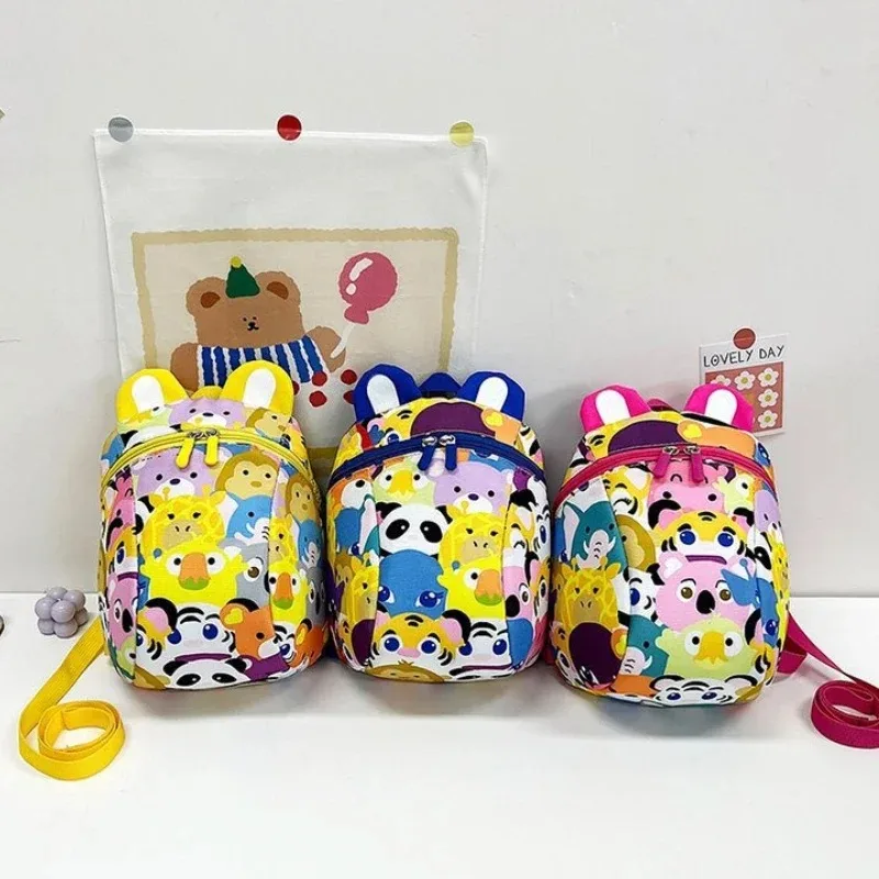 

New Lovely Cartoon Animal Pattern Children's Mini Backpack Cute Print Kids Anti Lost Harness Kindergarten Primary School Bags