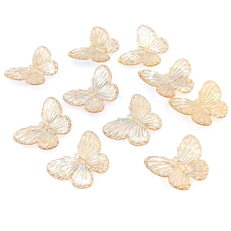 Big Butterfly Beads para Fazer Jóias, Acessórios DIY, Material Handmade, Laser, Colorido, Pastable, 30*23mm, 10PCs, Moda