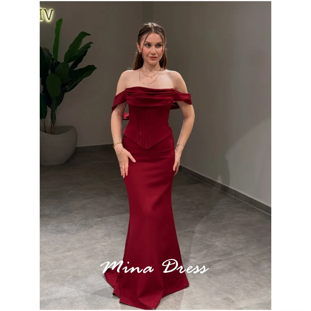 

Mina Customized One Shoulder Simple and Elegant Formal Dress Backless Prom Dresses Luxury Party Dress Fish Tail Evening Woman