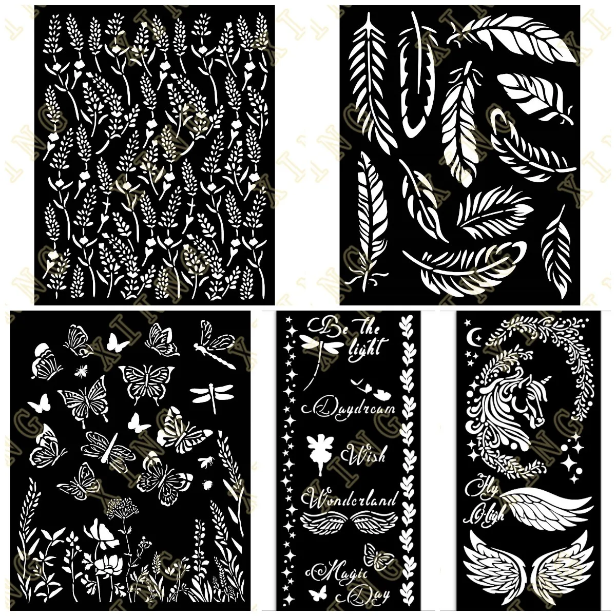 

New Magic Day Butterflies Feathers Layering Stencils Painting diy Scrapbook Coloring Embossing Paper Card Album Craft Decorative