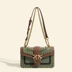 High Quality 2024 Women's Fashion Bag Fashion Rivet Heavy Industry Crossbody Bag Luxury Women Bags designer luxury bag