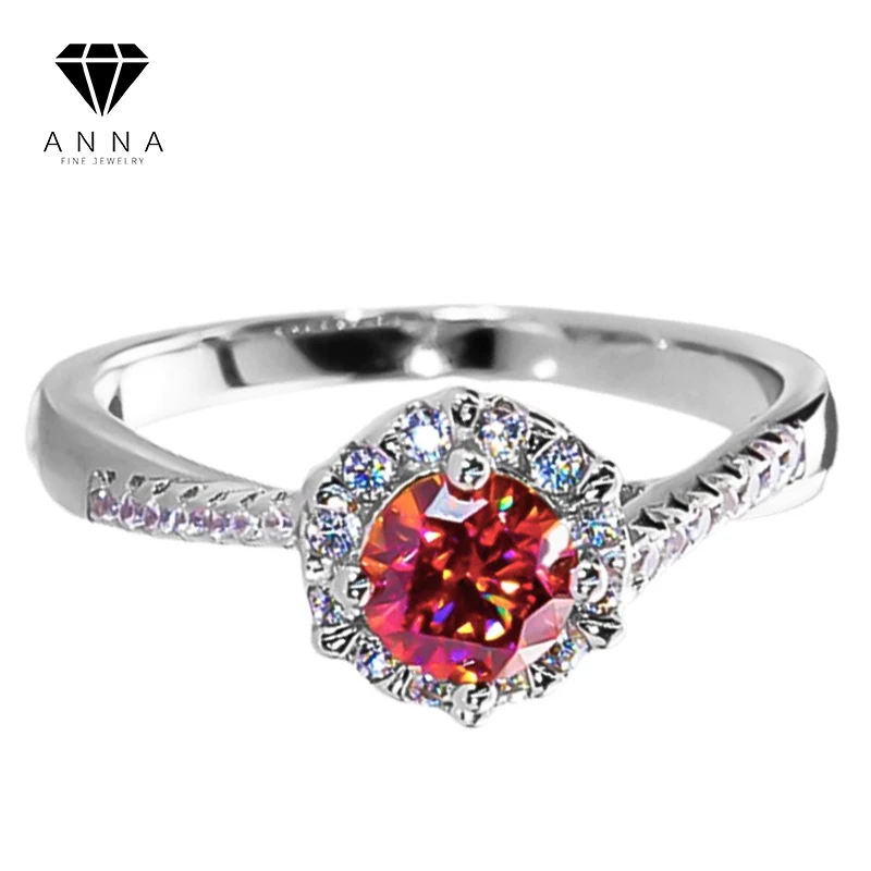 

Classic 1 CT Morgan Pink Wedding Moissanite Diamond Ring For Women 925 Sterling Silver Platinum Plated Engagement Fine Jewelry