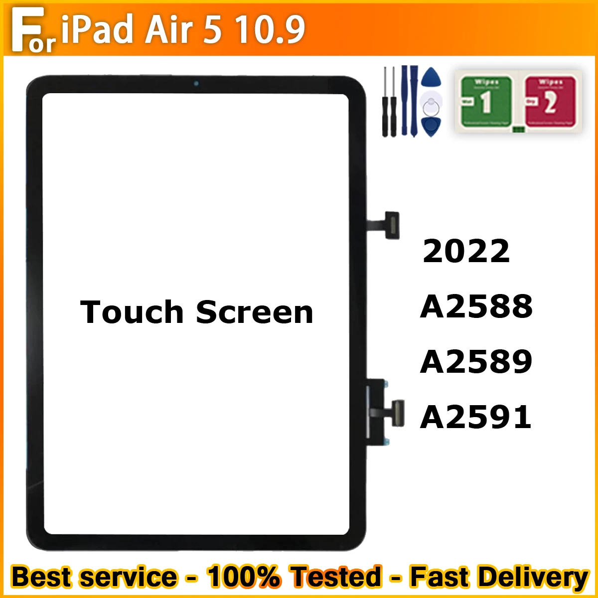 10.9” NEW Touch For iPad Air 5 5th Gen Air 5 2022 A2588 A2589 A2591Touch Screen Digitizer Glass PanelReplacement