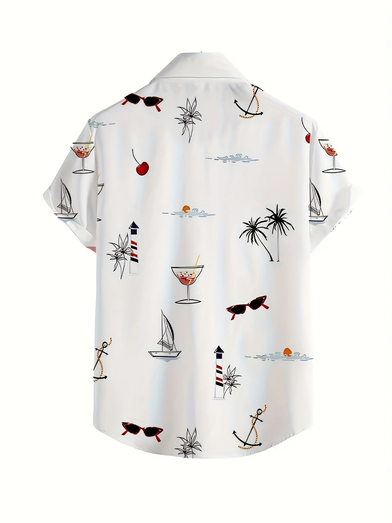 2026 Summer New Style Men's Short-Sleeved Shirt - 3D Beach Print Casual Fashionable Comfortable Soft Breathable