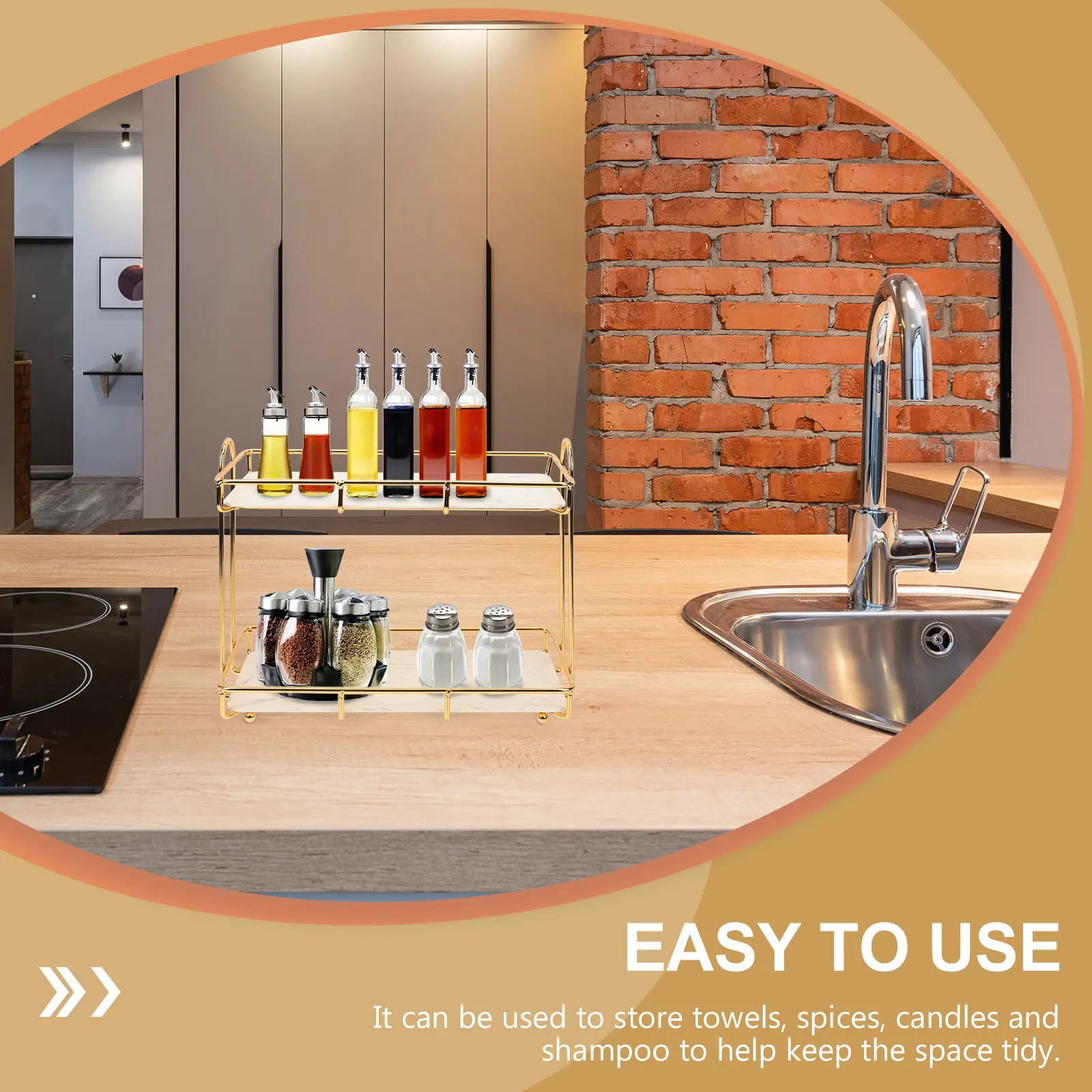Bathroom Makeup Stand Holder Shampoo Display Rack Nordic Style Desktop Organizer for Home Office Storage