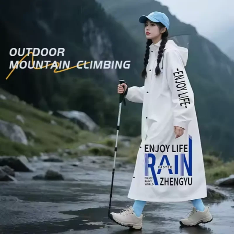 

Модный цельный плащ из ЭВА для женщин, водонепроницаемое длинное пончо с электромобилем, дождевик для взрослых, для пеших прогулок на открытом воздухе