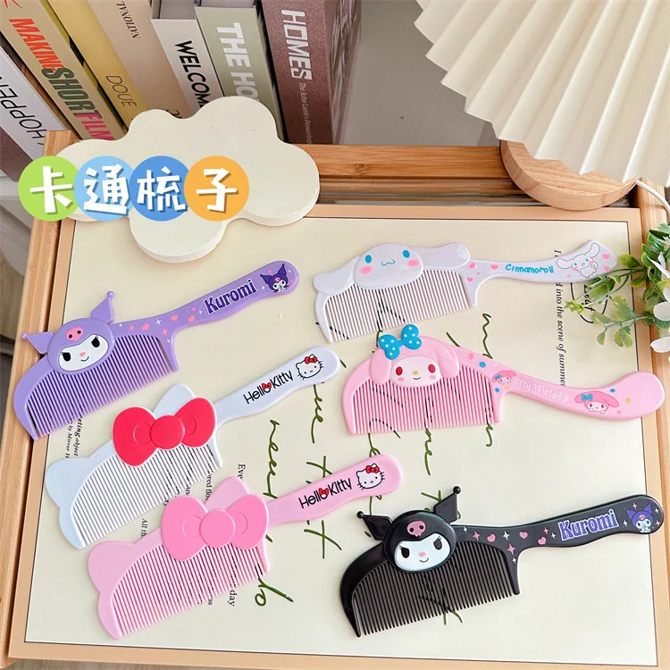 

Sanrio Cartoon Comb Kuromi Cinnamoroll Hello Kitty My Melody Children Hair Comb Cute Tight Tooth Comb Portable Handle Comb Gift