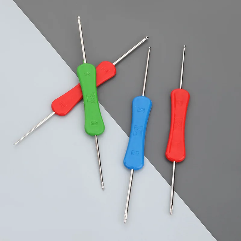 1-4pcs Double Ended Crochet Hook Plastic Shank Metal Home Use Sweater Shoe Hat Tool Needles Crochet For Knitting And Accessories