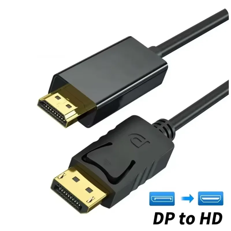 1.8M DP to HDMI-Compatible Cable Converts Large 4K 1080P HD Adapter Display Video Audio Computer Laptop TV Projector Monitor A1