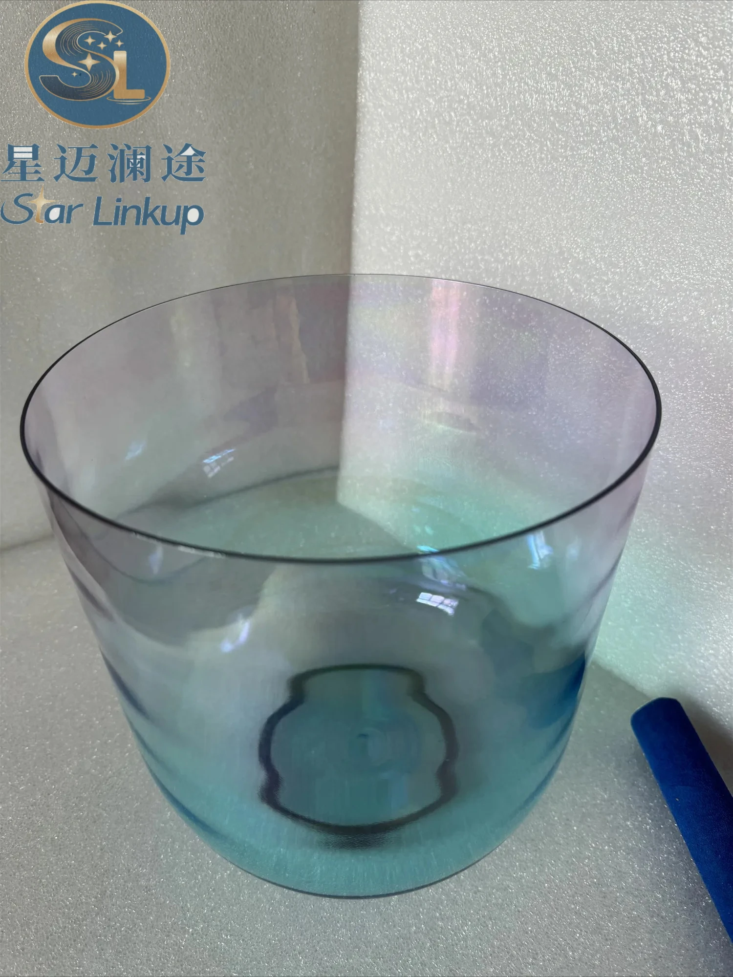 Star Linkup Cosmic Mixed Color Quartz Crystal Singing Bowl, 432Hz Natural Healing Frequency with Perfect Pitch, Optional 3rd Octave E Note for Solar Plexus Chakra or F Note for Heart Chakra, Vibrational Resonance Percussion Instrument for Sound Bath, Yoga