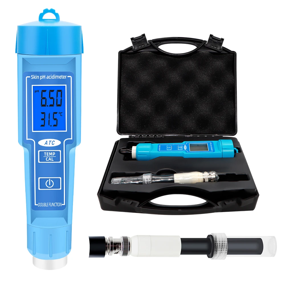 

PH-6118 Acidimeter Automatic Calibration Backlight Display Digital Skin Tester Replaceable BNC Probe Pen Type PH Meter